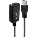 Lindy 43155 USB-kabel 5 m USB 3.2 Gen 1 (3.1 Gen 1) USB A Sort, Forlængerledning Sort, 5 m, USB A, USB A, USB 3.2 Gen 1 (3.1 Gen 1), 5000 Mbit/s, Sort
