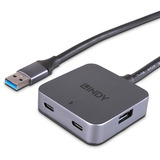Lindy 4-port USB 3.0 hub, USB hub grå/Sort
