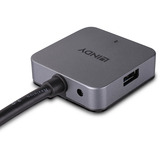 Lindy 4-port USB 3.0 hub, USB hub grå/Sort