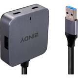 Lindy 4-port USB 3.0 hub, USB hub grå/Sort