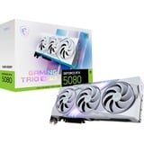 MSI GAMING GEFORCE RTX 5080 16G TRIO OC WHITE grafikkort NVIDIA 16 GB GDDR7 Hvid, GeForce RTX 5080, 16 GB, GDDR7, 256 Bit, 7680 x 4320 pixel, PCI Express x16 5.0