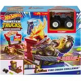 Mattel Monster Trucks ARENA SMASHERS 5 ALARM FIRE CRASH CHALLENGE-legesæt, Racerbane Monstertruck og banesæt, 4 År, Metal, Flerfarvet