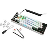 Sharkoon SGK50 S4 tastatur USB QWERTY Italiensk Hvid, Gaming-tastatur Hvid, It-layout, Kalih rød, 60%, USB, QWERTY, RGB LED, Hvid