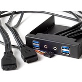 SilverStone FP32-E interface-kort/adapter Intern USB 3.2 Gen 1 (3.1 Gen 1), Frontpanel Sort, Parallel, USB 3.2 Gen 1 (3.1 Gen 1), Audio in, Auoio out, Sort, 101,6 mm, 120 mm