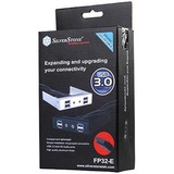 SilverStone FP32-E interface-kort/adapter Intern USB 3.2 Gen 1 (3.1 Gen 1), Frontpanel Sort, Parallel, USB 3.2 Gen 1 (3.1 Gen 1), Audio in, Auoio out, Sort, 101,6 mm, 120 mm