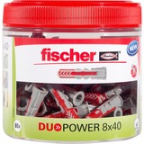 fischer Dübel DUOPOWER 8x40, genlukkelig dåse, Dyvel Lys grå/Rød