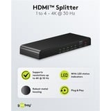 goobay HDMI-splitter 1 til 4 (4K @ 30Hz), HDMI splitter Sort