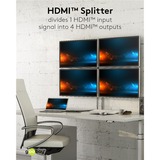 goobay HDMI-splitter 1 til 4 (4K @ 30Hz), HDMI splitter Sort