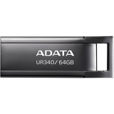 ADATA UR340 USB-nøgle 64 GB USB Type-A 3.2 Gen 2 (3.1 Gen 2) Sort, USB-stik nikkel, 64 GB, USB Type-A, 3.2 Gen 2 (3.1 Gen 2), 100 MB/s, Hætte, Sort