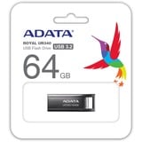 ADATA UR340 USB-nøgle 64 GB USB Type-A 3.2 Gen 2 (3.1 Gen 2) Sort, USB-stik nikkel, 64 GB, USB Type-A, 3.2 Gen 2 (3.1 Gen 2), 100 MB/s, Hætte, Sort