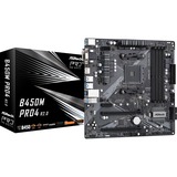 ASRock B450M Pro4 R2.0 AMD B450 Stik AM4 micro ATX, Bundkort AMD, Stik AM4, AMD Ryzen™ 3, AMD Ryzen™ 5, AMD Ryzen™ 7, DDR4-SDRAM, 128 GB, DIMM