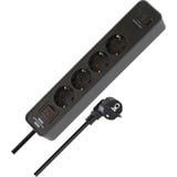 Brennenstuhl Ecolor stikdåse 4-vejs med 2x USB-C, 1x USB-A, Strømskinne Sort/antracit