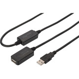 Digitus Aktivt USB 2.0 forlængerledning, 20 meter Sort
