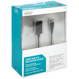 Digitus Aktivt USB 2.0 forlængerledning, 20 meter Sort