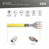 Digitus Professionelt Cat.7a S/FTP installationskabel simplex, Cca Gul