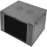 Digitus DN-19 09U-6/6-EC-SW stativ 9U Vægmonteret stativ Sort, IT kabinet Sort, Vægmonteret stativ, 9U, 60 kg, Nøglelås, 26 kg, Sort