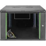 Digitus DN-19 09U-6/6-EC-SW stativ 9U Vægmonteret stativ Sort, IT kabinet Sort, Vægmonteret stativ, 9U, 60 kg, Nøglelås, 26 kg, Sort