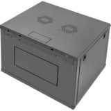 Digitus DN-19 09U-6/6-EC-SW stativ 9U Vægmonteret stativ Sort, IT kabinet Sort, Vægmonteret stativ, 9U, 60 kg, Nøglelås, 26 kg, Sort