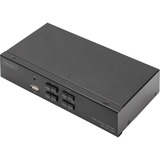 Digitus KVM-switch DisplayPort 4x1, KVM-switchen Sort
