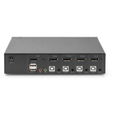 Digitus KVM-switch DisplayPort 4x1, KVM-switchen Sort
