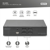 Digitus KVM-switch DisplayPort 4x1, KVM-switchen Sort