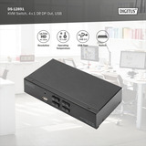 Digitus KVM-switch DisplayPort 4x1, KVM-switchen Sort