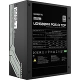 GIGABYTE UD1600PM PG5 AI TOP enhed til strømforsyning 1600 W 20+4 pin ATX ATX Sort, PC strømforsyning Sort, 1600 W, 100 - 240 V, 50/60 Hz, 15 - 7.5 A, Aktiv, 150 W