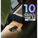 ICY BOX IB-HUB1436-CPD Ledningsført USB 3.2 Gen 2 (3.1 Gen 2) Type-A Sort, USB hub Sort, Ledningsført, USB 3.2 Gen 2 (3.1 Gen 2) Type-A, 100 W, Sort, 10 Gbit/sek., Aluminium