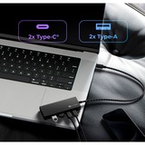 ICY BOX IB-HUB1436-CPD Ledningsført USB 3.2 Gen 2 (3.1 Gen 2) Type-A Sort, USB hub Sort, Ledningsført, USB 3.2 Gen 2 (3.1 Gen 2) Type-A, 100 W, Sort, 10 Gbit/sek., Aluminium