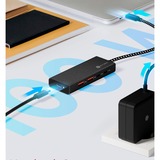 ICY BOX IB-HUB1436-CPD Ledningsført USB 3.2 Gen 2 (3.1 Gen 2) Type-A Sort, USB hub Sort, Ledningsført, USB 3.2 Gen 2 (3.1 Gen 2) Type-A, 100 W, Sort, 10 Gbit/sek., Aluminium
