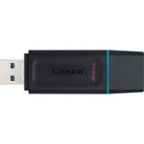 Kingston DataTraveler Exodia - USB 3.2 Flash Drive, USB-stik Sort/Turkis, 64 GB, USB Type-A, 3.2 Gen 1 (3.1 Gen 1), Hætte, 11 g, Sort, Turkis