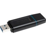 Kingston DataTraveler Exodia - USB 3.2 Flash Drive, USB-stik Sort/Turkis, 64 GB, USB Type-A, 3.2 Gen 1 (3.1 Gen 1), Hætte, 11 g, Sort, Turkis