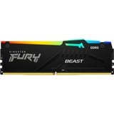 Kingston FURY FURY Beast 32 GB 6000 MT/s DDR5 CL36 DIMM RGB EXPO, Hukommelse Sort, 32 GB, 1 x 32 GB, DDR5, 288-pin DIMM