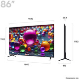 LG UHD AI 86" 4K LED TV 86UA7500 (2025), LED-tv Sort, 2,18 m (86"), 3840 x 2160 pixel, LED, Smart TV, Wi-Fi, Sort