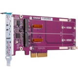 QNAP QM2-2S-220A interface-kort/adapter Intern M.2 PCIe, M.2, PCIe 2.0, Guld, M.2 22110/2280