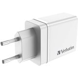 Verbatim 49701 oplader til mobil enhed Universel Hvid Vekselstrøm Hurtig opladning Indendørs Hvid, Indendørs, Vekselstrøm, Hvid
