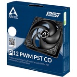 ARCTIC P12 PWM PST CO Computerkabinet Ventilator 12 cm Sort, Sag fan Sort, Ventilator, 12 cm, 1800 rpm, 24,5 dB, 56,3 kubikfod/min., 95,65 m³/t