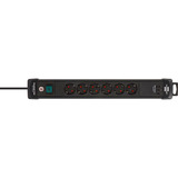 Brennenstuhl Premium-Line stikdåse 6-vejs med 2x USB-C PD, 1x USB-A, Strømskinne Sort