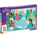 Clementoni Supercolor Disney Princess Puslespil 104 stk Tegnefilm 104 stk, Tegnefilm, 4 År