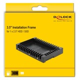 DeLOCK Installation Frame for 2.5″ SATA drive 8,89 cm (3.5") Opbevaring drev bakke Sort, Monteringsrammen Sort, 8,89 cm (3.5"), Opbevaring drev bakke, 2.5", Serial ATA III, Sort, Plast