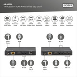 Digitus DS-55526, HDMI-udvidelse forlænger Sort