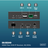 Digitus HDMI Fiber KVM IP modtager, KVM-switchen Sort