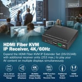 Digitus HDMI Fiber KVM IP modtager, KVM-switchen Sort