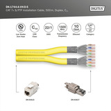 Digitus Professionelt Cat.7a S/FTP installationskabel Duplex, Cca Gul