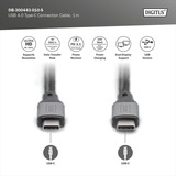 Digitus USB4 Gen 3x2 kabel, USB-C stik > USB-C stik, 40 Gbit/s Sort/grå