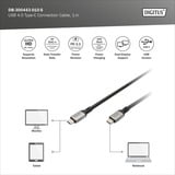 Digitus USB4 Gen 3x2 kabel, USB-C stik > USB-C stik, 40 Gbit/s Sort/grå