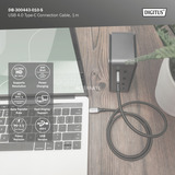 Digitus USB4 Gen 3x2 kabel, USB-C stik > USB-C stik, 40 Gbit/s Sort/grå