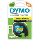 LetraTag plastetiketter | Original | 12 mm x 4 m rulle | Sort tekst på gul | til LetraTag labelmaskiner, Tape