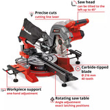 EINHELL Batteridrevet træk-kappesav og geringssav TE-SM 36/8 L Li-Solo, 36 Volt (2x18V), Gerings sav Rød