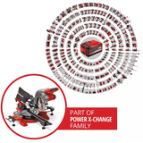 EINHELL Batteridrevet træk-kappesav og geringssav TE-SM 36/8 L Li-Solo, 36 Volt (2x18V), Gerings sav Rød